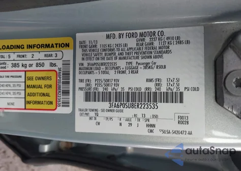 2014 Ford Fusion Titanium Phev from USA, damaged, VIN 3FA6P0SU8ER223535